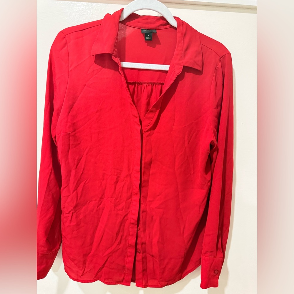 Red Women's Top Blouse